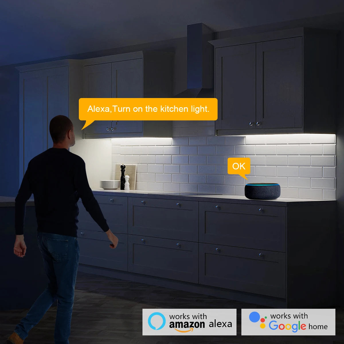 12V COB LED Strips Tape DIY Smart Closet Wardrobe Under Cabinet Light Ribbon With Tuya Smart Life WIFI Control LED Light Switch