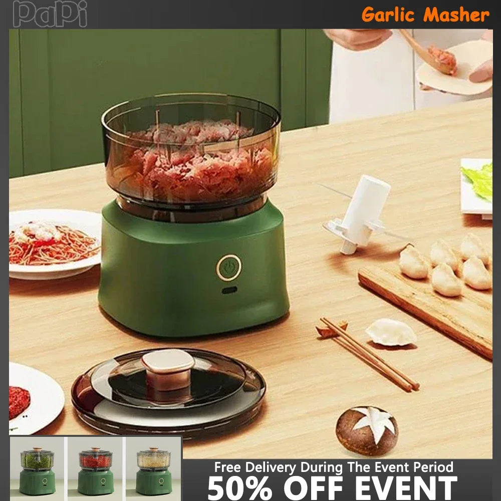 "350ML Kitchen Multifunctional Foods Chopper Grinder - Household Garlic Masher & Auxiliary Food Machine"