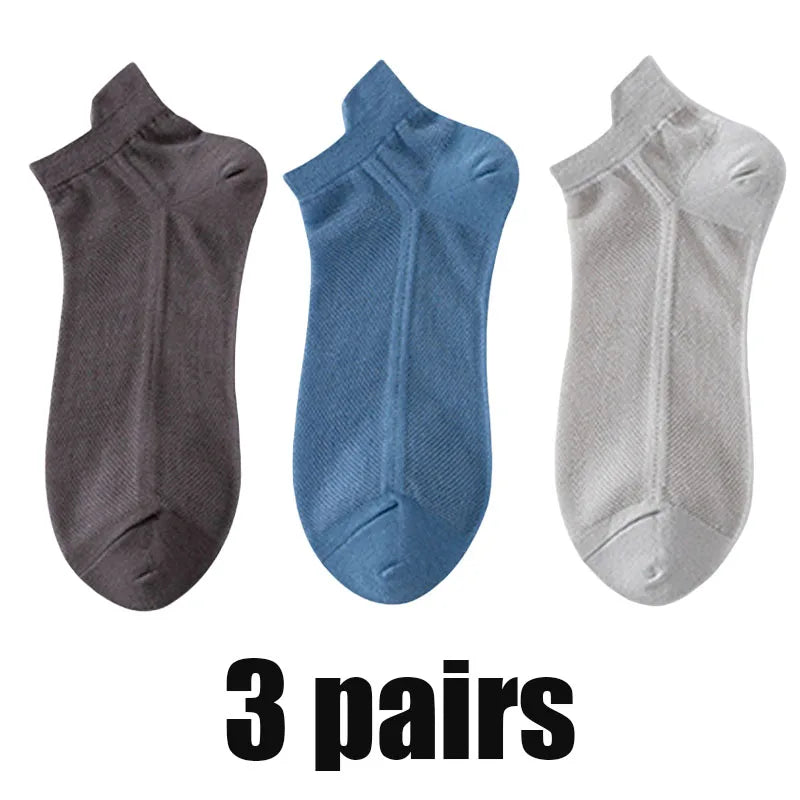 3Pairs Men's Socks Thin Breathable Comfy Deodorant Sweat-absorbing Low Cut Ankle Sports Sock Casual Ultra-thin Business Sox