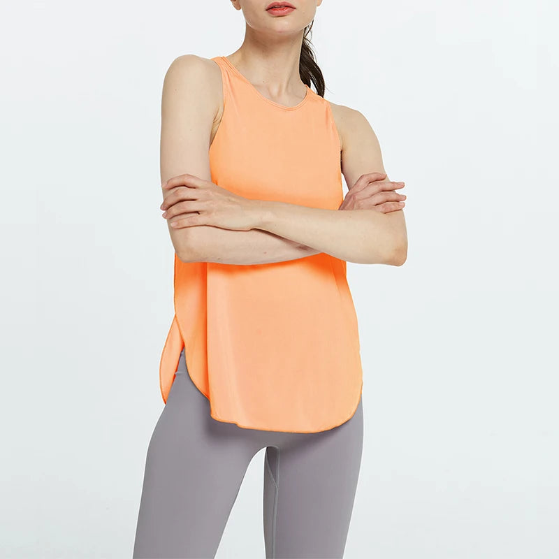 2025 Sleeveless Yoga Vest Sport Singlet Women Athletic Fitness Sport Tank Tops Gym Running Training Yoga Shirts #0628