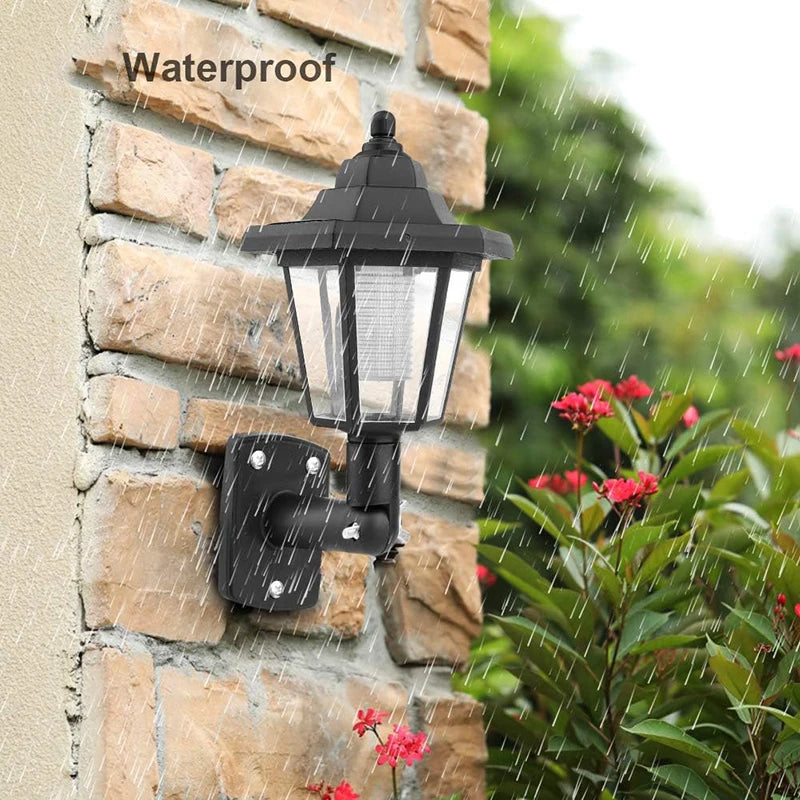 2/4Pcs Solar Wall Light Outdoor Solar Hexagonal Light Waterproof Solar Fence Light Auto On/Off Retro LED Wall Lamp for Garden