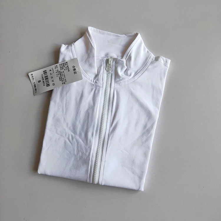 Women's Zip Up Workout Jacket Slim Fit Quick-Dry Long Sleeve Fitness Top for Yoga Running Gym