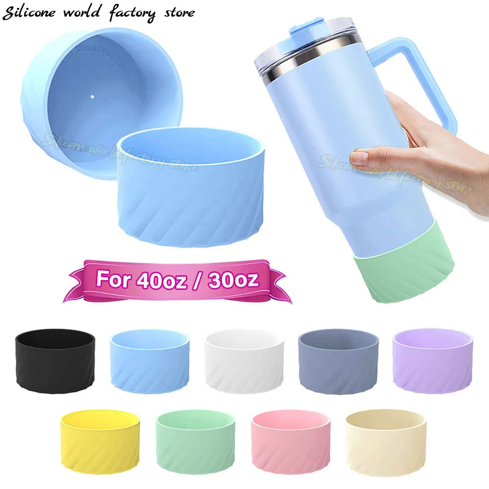 SW 40oz/30oz Silicone Cup Bottom Cover for Stanley Adventure Quencher Tumbler for IceFlow Flip Straw Water Bottle Sleeve 7.5/7CM