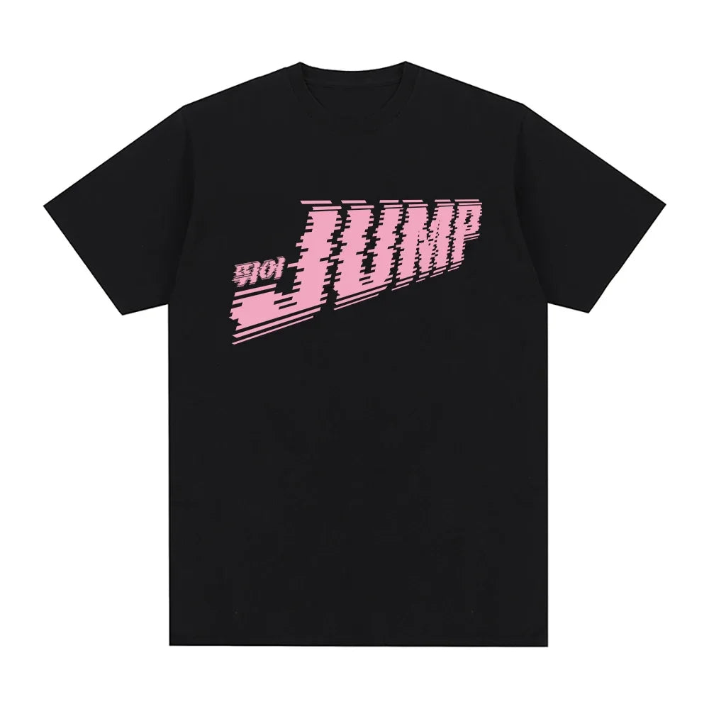 PINK JUMP T Shirt Summer Fashion Men/Women Harajuku Aesthetic Letter Print T-Shirt Unisex High Quality Casual Tees Shirts