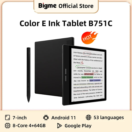 Bigme B751C 7-inch eink screen e-book reader smart book electronic paper notebook E ink handwriting ebook ereader tablet