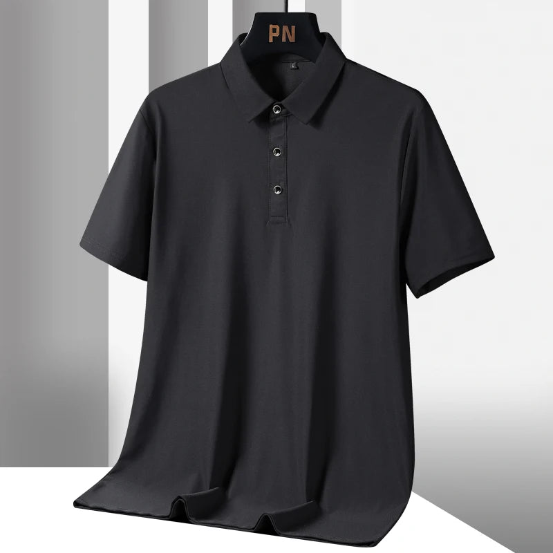 Summer Plus Size 7xl 8xl 9xl Polo Shirt Men Quick Dry Ice Silk Breathable Polo Men's Oversize Business Polo Shirt Brand Clothing