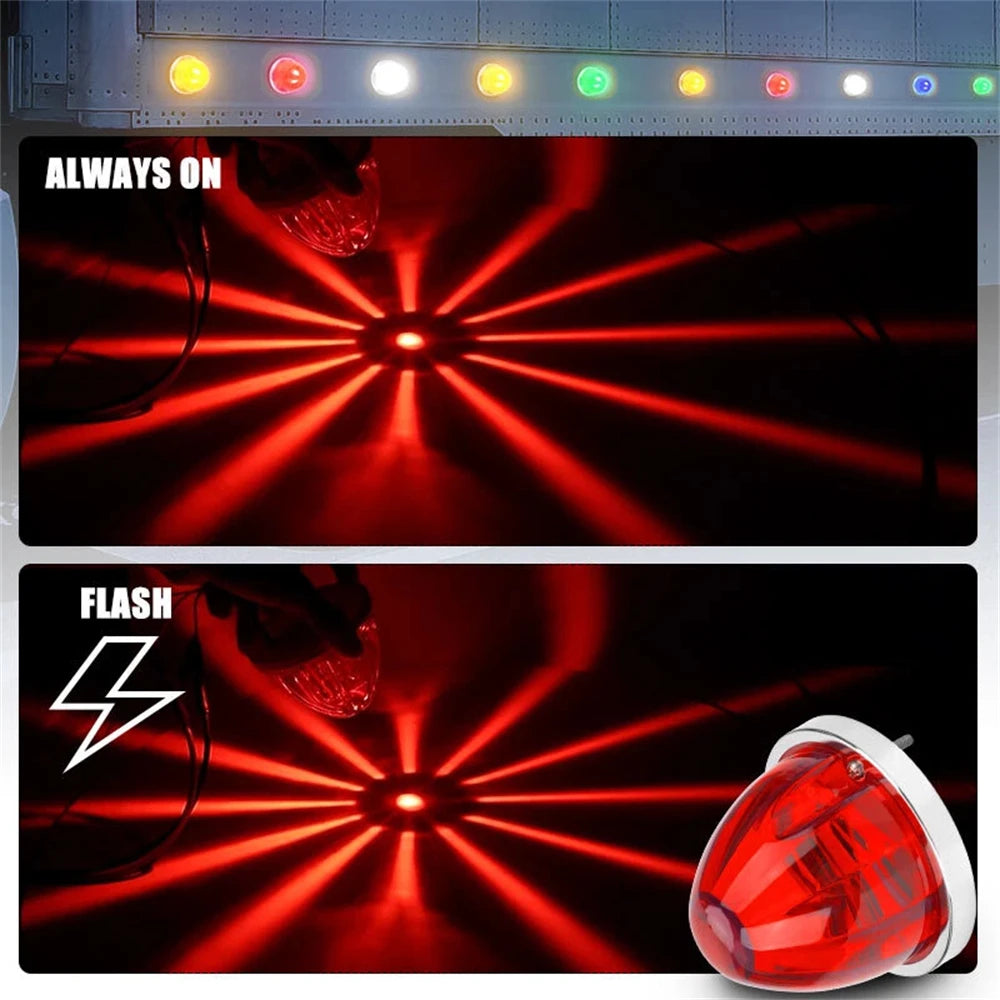 10PCS LED BIG Watermelon Lights Side Marker Clearance Truck Trailer Turn Signal Starburst Water Melon Lights for Semi Truck