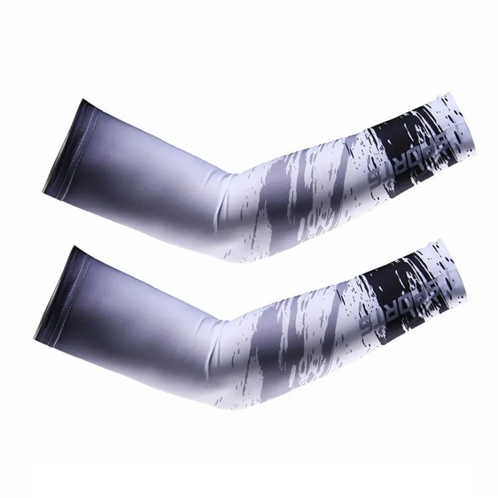 2Pcs Arm Sleeves Warmers Sports Sleeve Sun UV Protection Hand Cover Cooling Warmer Running Fishing Cycling