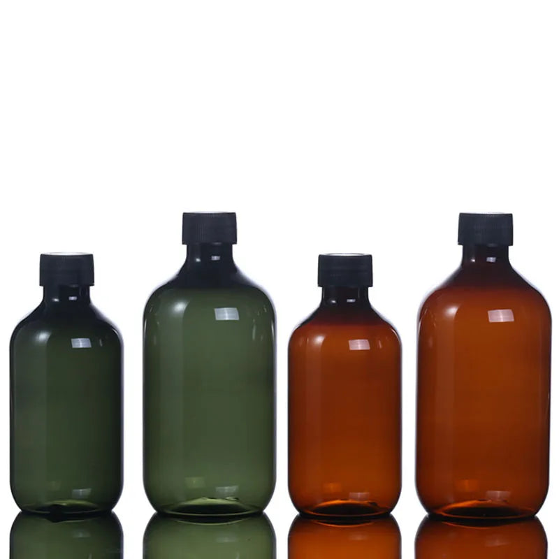 300-500ml Green Brown Shampoo Refillable Bottles Container Plastic Liquid Shampoo Shower Gel Bottles Home Bath Supply