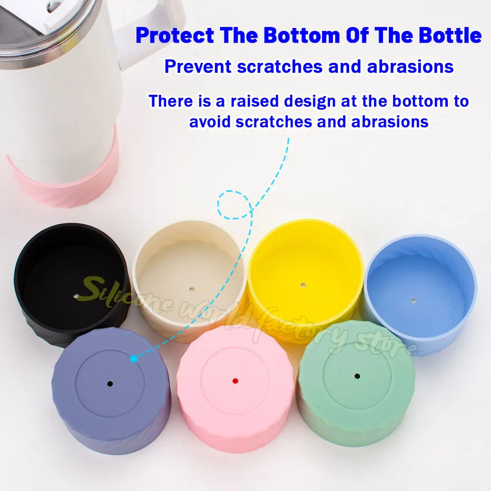 SW 40oz/30oz Silicone Cup Bottom Cover for Stanley Adventure Quencher Tumbler for IceFlow Flip Straw Water Bottle Sleeve 7.5/7CM