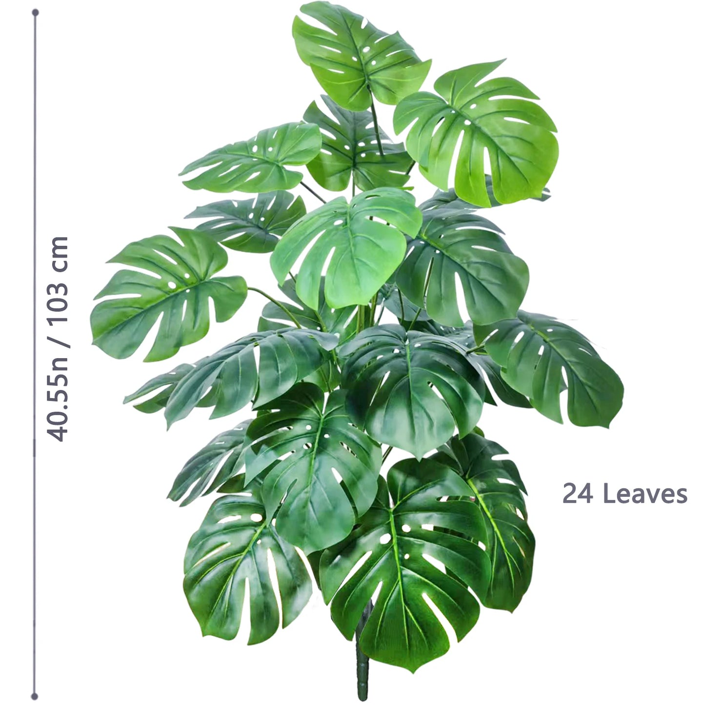 40-130cm（51.18in） Artificial Monstera Plant Fake Palm Tree Plastic Turtle Leaf Green Plant for Home Garden Room Office Decor
