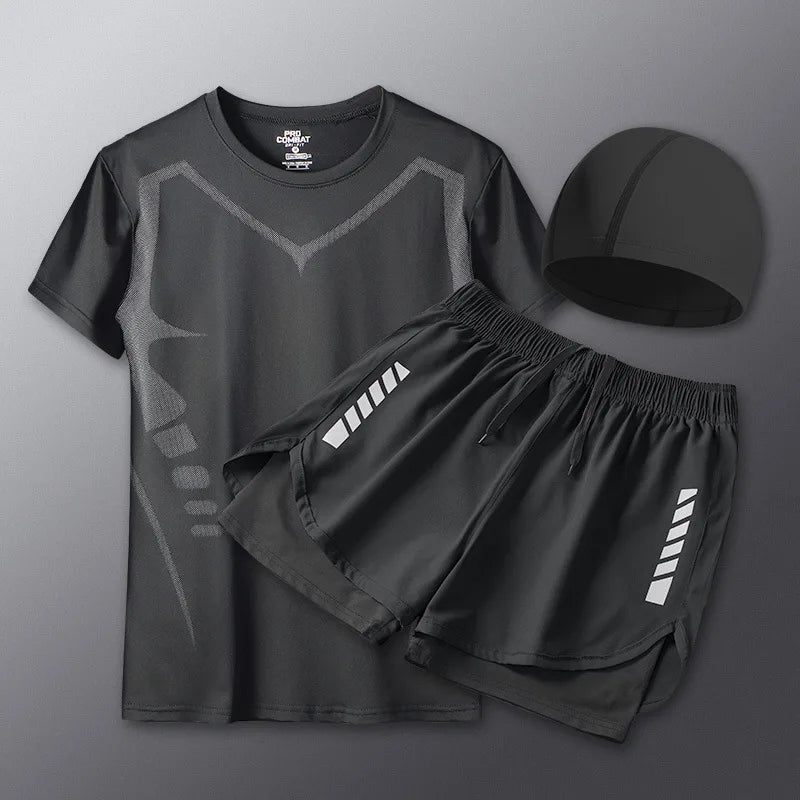 Summer Men's Two-Piece Suits Separates Swimsuit Set Anti Embarrassment Swimming Trunks Surfing Beach Wear Sports Clothes