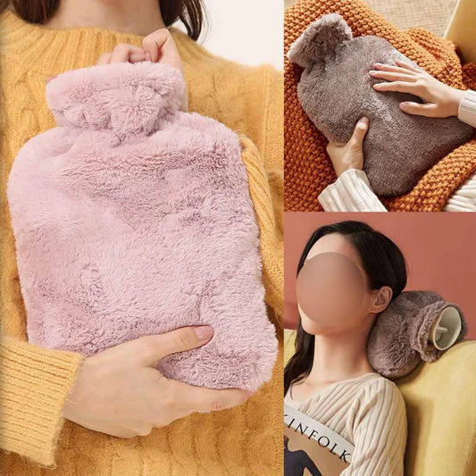 1000/2000ml Plush Hot Water Bag Removable Hot Water Bottles Reusable Hand Warmer  Girl Hot Compress Menstrual Cramps Pain Relief