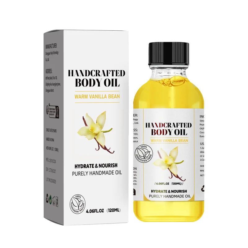 Vanilla Body Massage Oil Improve Moisturizing Relieve Stress Strengthen Essential Oils Nourishing Muscle Relaxing Body SPA Plant
