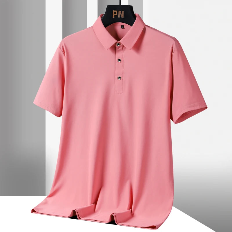Summer Plus Size 7xl 8xl 9xl Polo Shirt Men Quick Dry Ice Silk Breathable Polo Men's Oversize Business Polo Shirt Brand Clothing
