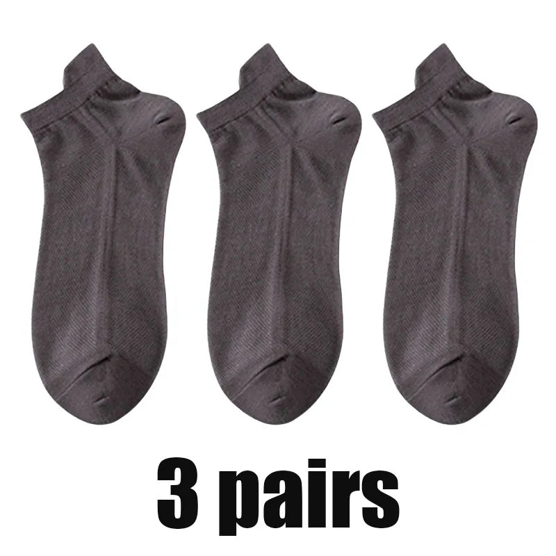 3Pairs Men's Socks Thin Breathable Comfy Deodorant Sweat-absorbing Low Cut Ankle Sports Sock Casual Ultra-thin Business Sox