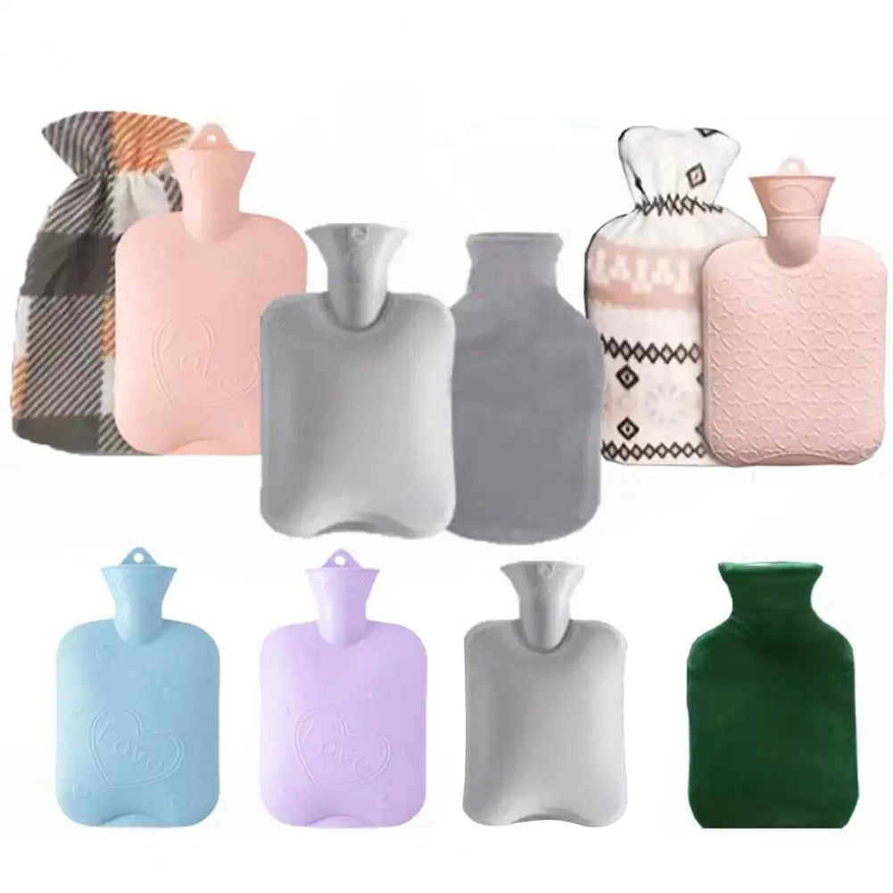 Warm Water Bottle Set Sealed Portable Keep Warm Thickened Plush Hot Water Bottle Belt Warm Water Bottle Belt for Office