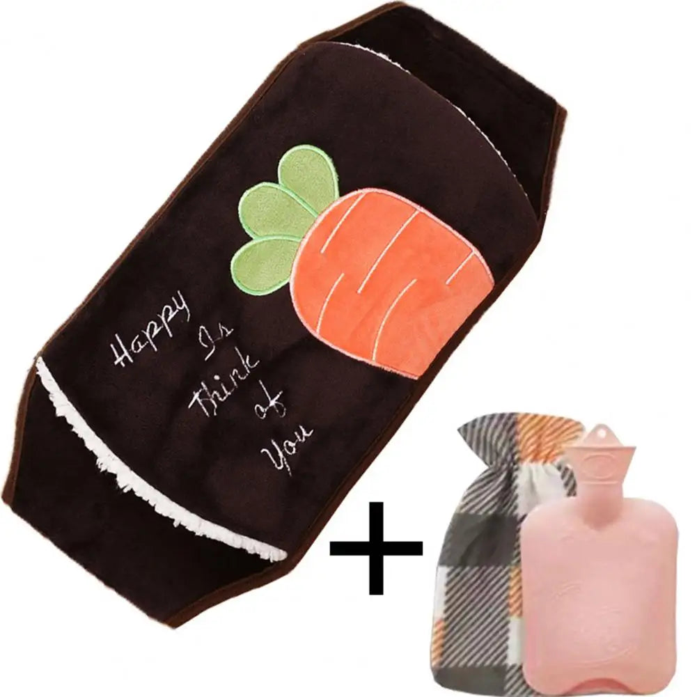 Warm Water Bottle Set Sealed Portable Keep Warm Thickened Plush Hot Water Bottle Belt Warm Water Bottle Belt for Office