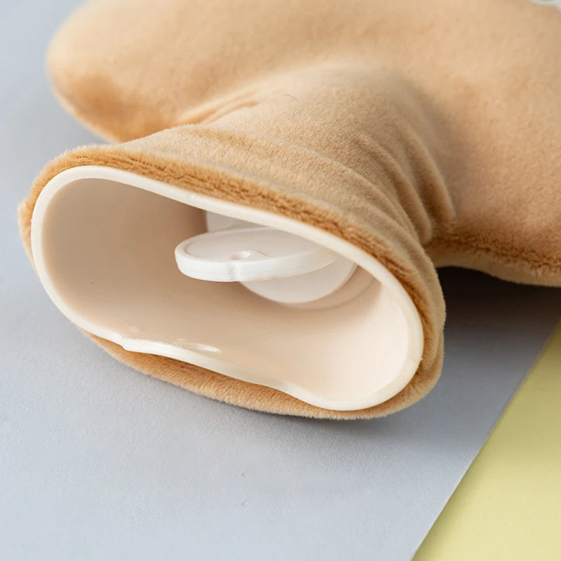 2024 New Kaba Bear Hot Water Bottle Water Filling Velvet Small Portable Student Hand Warmer Cute Warm Water Bag Halloween Gift