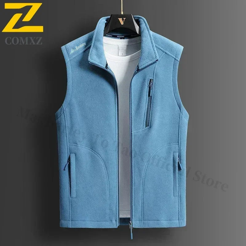 Winter Fleece Vest Men's 2024 Fashion Plus Size Warm Wool Sleeveless Coat Brand Clothing Couple's Outdoor Sports Vest Jacket 5XL