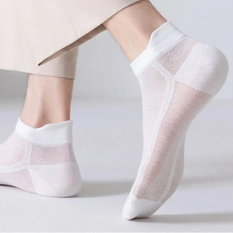 3Pairs Men's Socks Thin Breathable Comfy Deodorant Sweat-absorbing Low Cut Ankle Sports Sock Casual Ultra-thin Business Sox