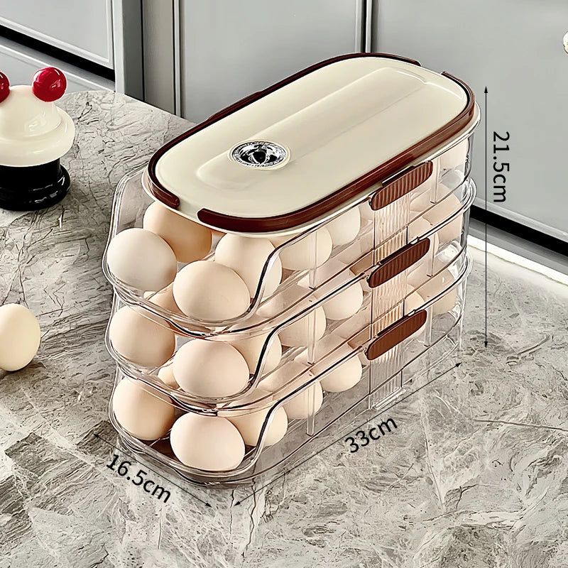 1PCS Home Refrigerator Egg Organizer Sliding Egg Carton Automatic Egg Roller Organizer Kitchen Countertop Egg Shelf