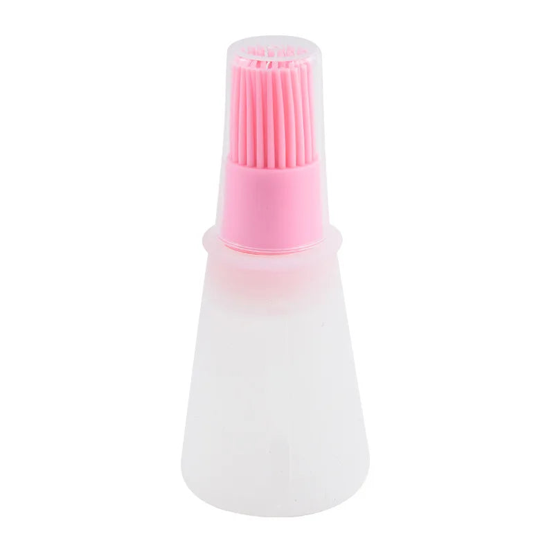 1PC Silicone Oil Bottle Brush Oil Dispenser Bottle With Barbecue Brush Portable Outdoor BBQ Accessories Kitchen Baking Gadgets