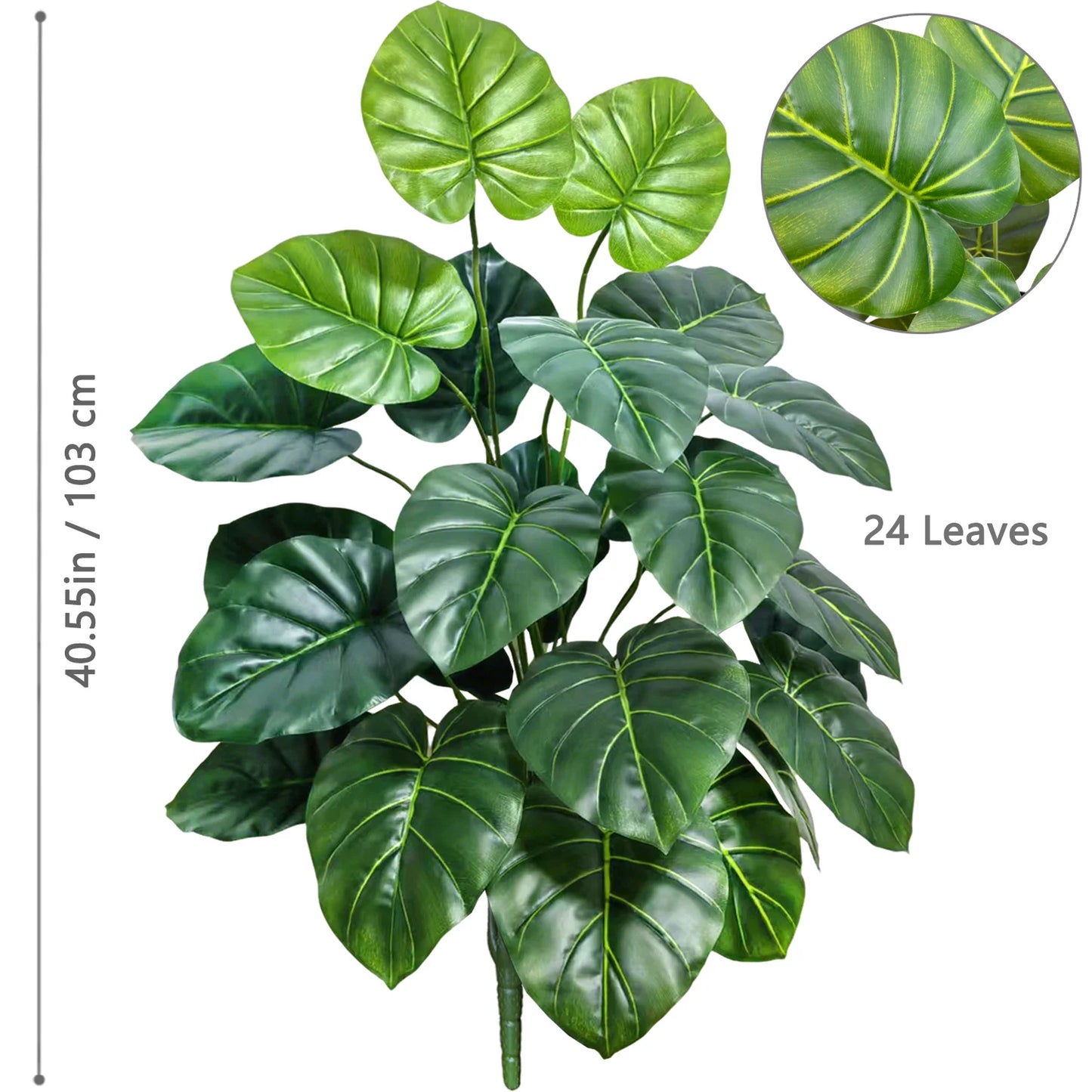 40-130cm（51.18in） Artificial Monstera Plant Fake Palm Tree Plastic Turtle Leaf Green Plant for Home Garden Room Office Decor