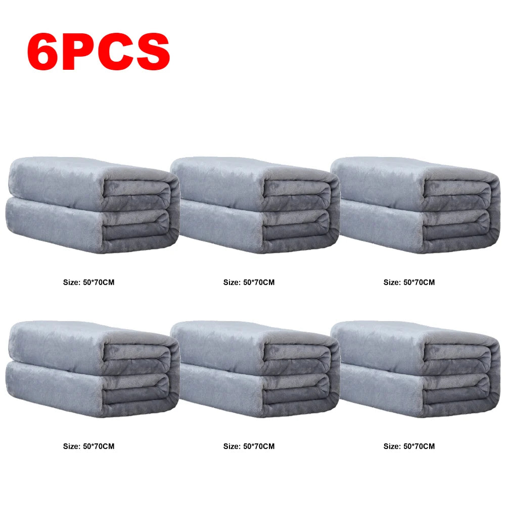 1-10PCS Flannel Fleece Blanket Winter Cozy Soft Blankets Multifunctional Farley Plush Blanket Cover Thermal Mat For Home Office