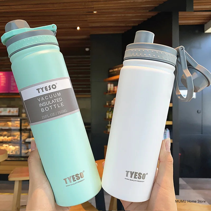 TYESO 530/750ML Thermos Bottle Stainless Steel Vacuum Flask Travel Cup Insulated Water Bottle Sport Thermal Mug Hot & Cold Mug