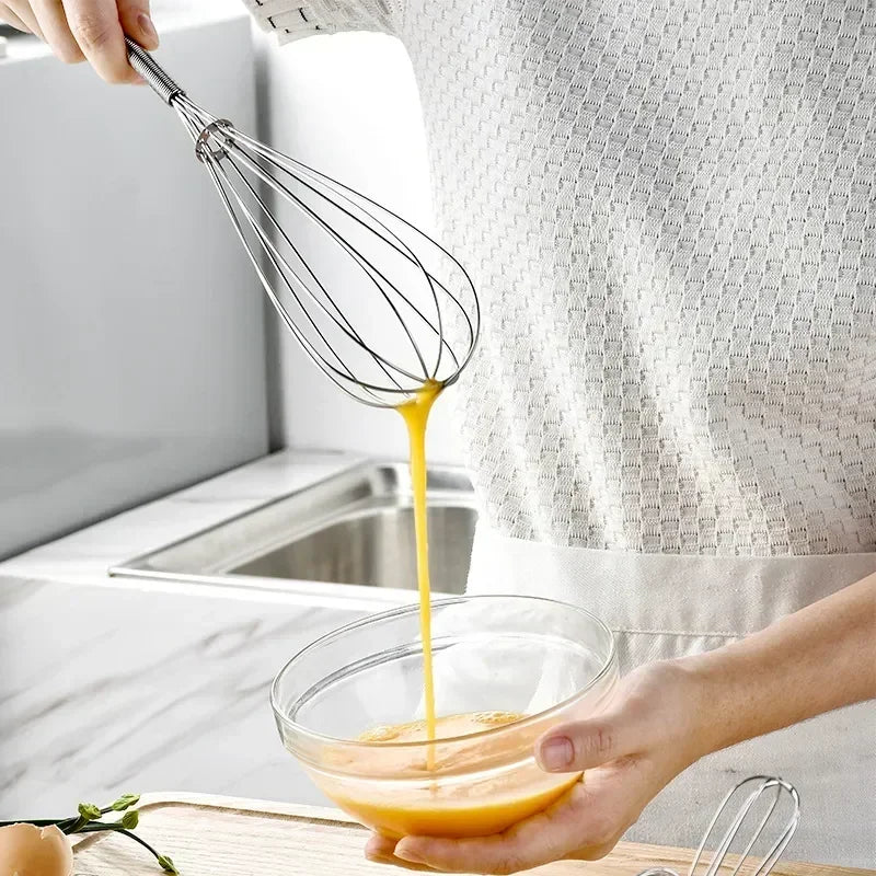 1Pc Multifunctional Mini  Rotary Manual Egg Beater Mixer Kitchen Egg Whisk Bake Tool Egg Agitator Stainless Steel Eco-Friendly
