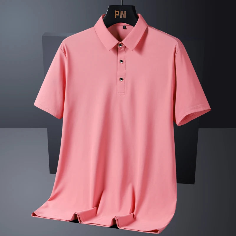 Summer Plus Size 7xl 8xl 9xl Polo Shirt Men Quick Dry Ice Silk Breathable Polo Men's Oversize Business Polo Shirt Brand Clothing