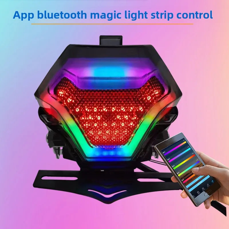 Suitable for R3 R25 Y15ZR MT07 motorcycle Maverick LED rear tail light modified brake light running light