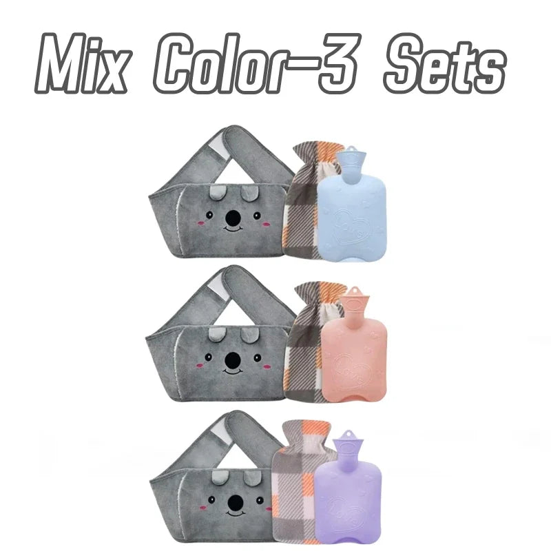 3Pcs Hot Water Bag Waist Cover Belt Stomach Abdominal Warming Band Warm Waist Cover Belt for Neck Hand with Hot Water Bottle Bag