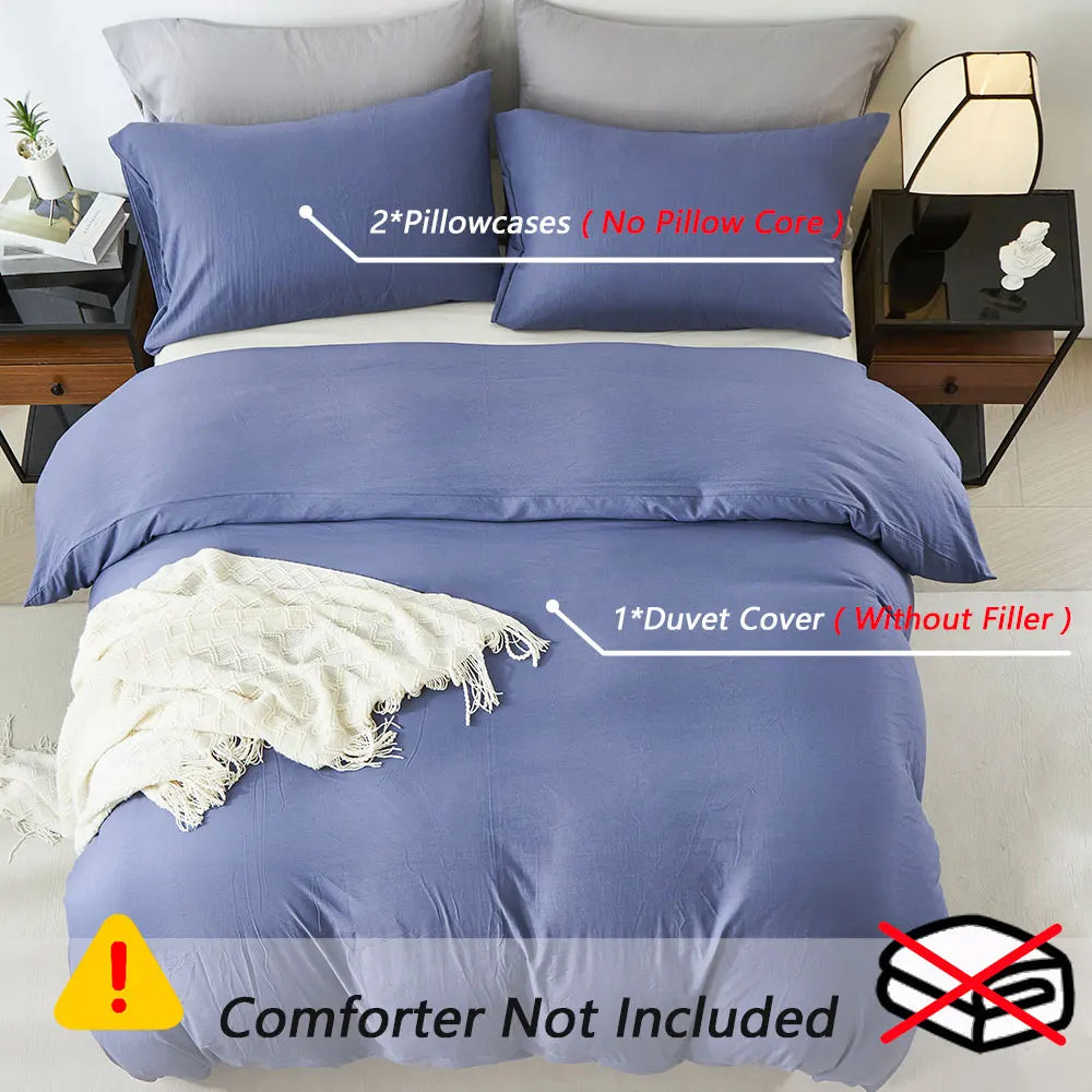 Boho Duvet Cover - Duvet Cover for All Seasons,  Solid Color Chic Home Bedding Duvet Cover, Twin, Full, Queen, King