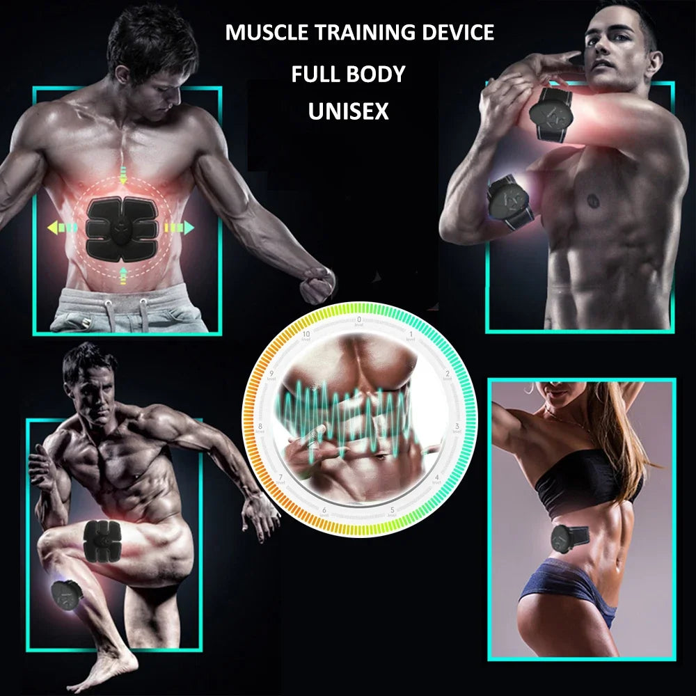 Smart EMS Muscle Stimulator Fitness Trainer Abdominal Training Electric Weight Loss Body Slimming Massager ABS Fitness Exercise