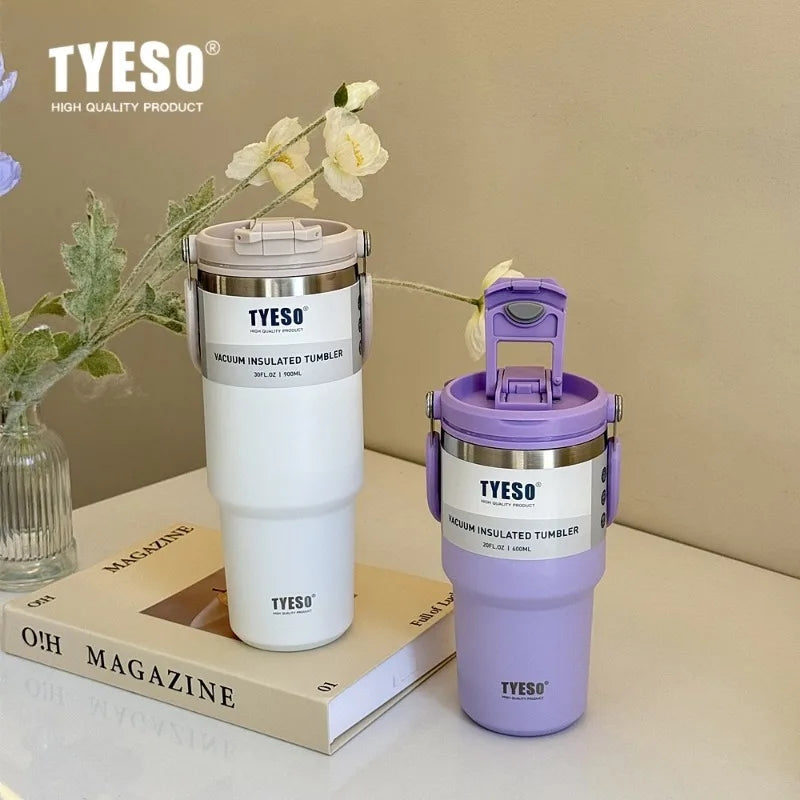 Tyeso Stainless Steel Coffee Cup Cold And Hot Double-layer Insulated Cup Tumbler Thermo Water Bottle Car Travel Mug Vacuum Cup