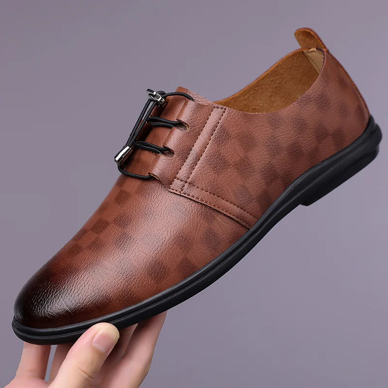Soft Sole Business Casual Shoes for Men Solid Color Light Fashion Loafers Male Spring Autumn Designer Leather Shoes Man