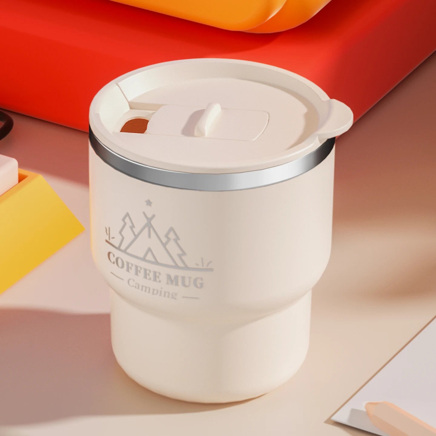 400ML Thermal Cup 304 Stainless Steel Double Layer Insulated Water Cup Office Milk Coffee Mug Student Portable Sealed Tumbler