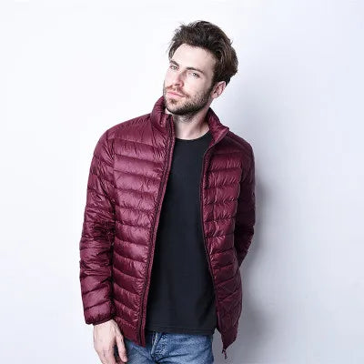 Winter Fashion Ultralight Duck Down Jacket Mens Hooded Streetwear Light Feather Coat Waterproof Warm Mens Clothing M-5XL