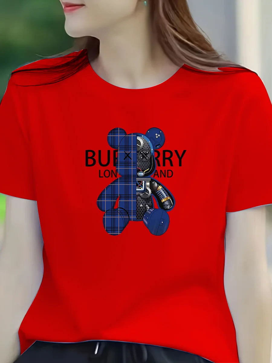 Summer women's casual T-shirt - Harajuku women's 21st-century designer style luxurious women's T-shirt - fashionable T-shirt