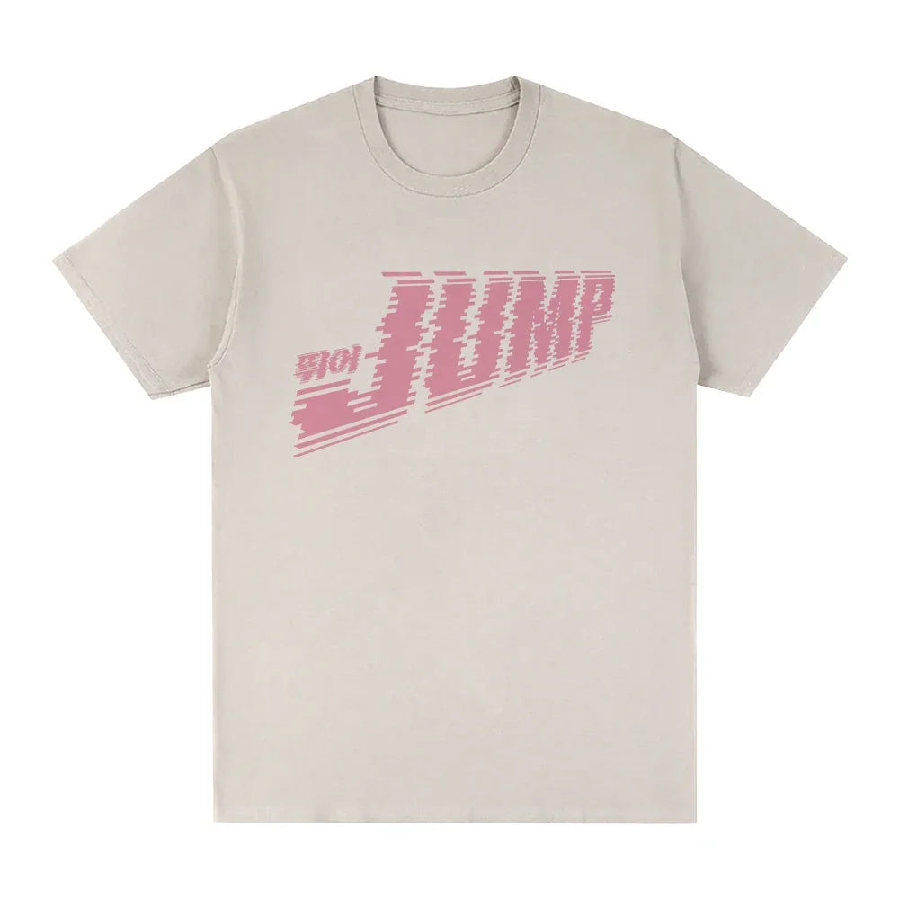 PINK JUMP T Shirt Summer Fashion Men/Women Harajuku Aesthetic Letter Print T-Shirt Unisex High Quality Casual Tees Shirts
