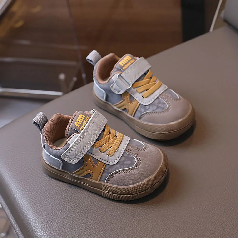 PU Leather Children Shoes Designers Kid's Sneakers Ergonomics Soft-soled Girl's Sneakers Anti-slippery Sport Shoes Toddler Shoes