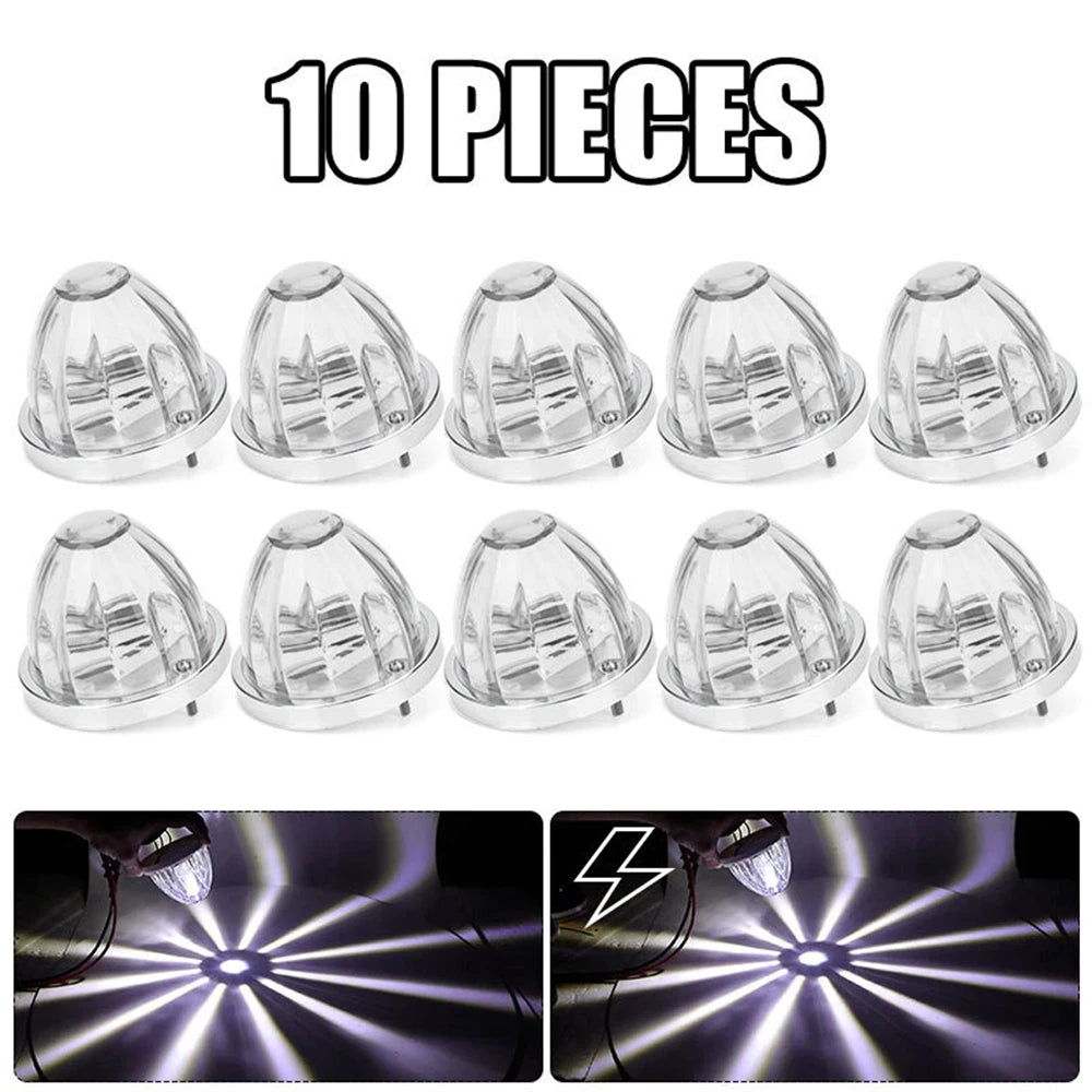 10PCS LED BIG Watermelon Lights Side Marker Clearance Truck Trailer Turn Signal Starburst Water Melon Lights for Semi Truck