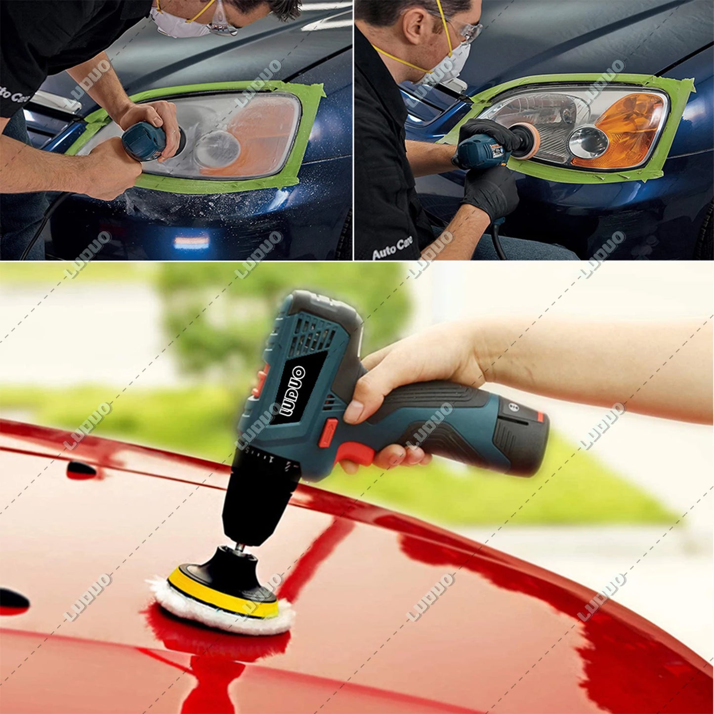 3/4/5/6 inch Car Detailing Polishing Buffing Sponge Wool Pad Headlight Restoration Sandpaper For Sanding Waxing Cleaning Washing