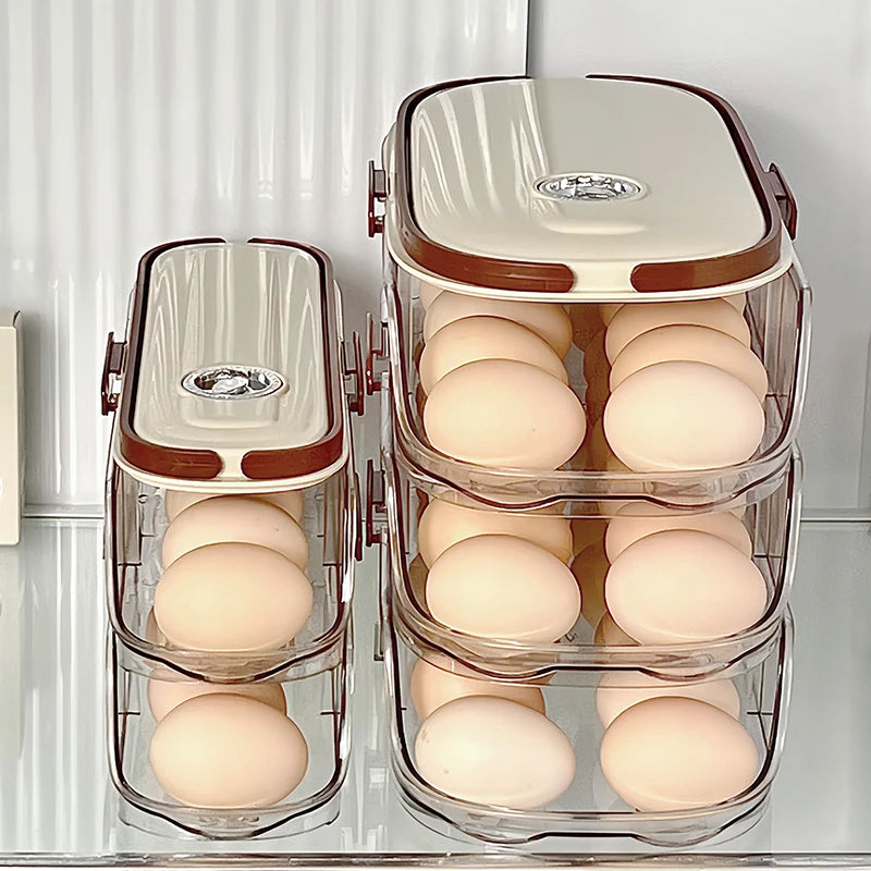 1PCS Home Refrigerator Egg Organizer Sliding Egg Carton Automatic Egg Roller Organizer Kitchen Countertop Egg Shelf