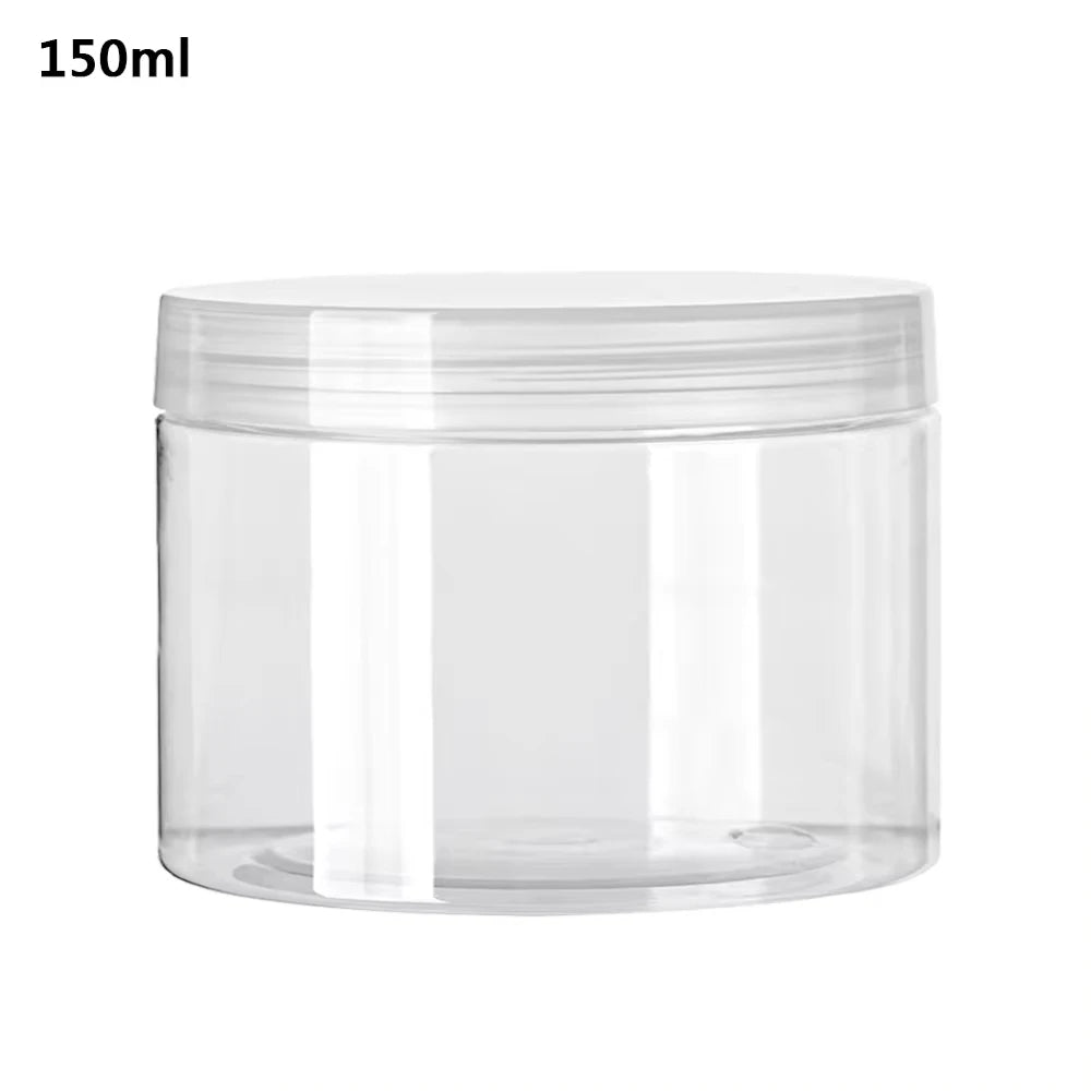 1pcs 30-250ml Storage Jars Empty Cosmetic Jars Makeup Clear lid Plastic Screw-on Refillable Makeup Balm Container Travel Bottle