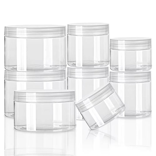 1pcs 30-250ml Storage Jars Empty Cosmetic Jars Makeup Clear lid Plastic Screw-on Refillable Makeup Balm Container Travel Bottle