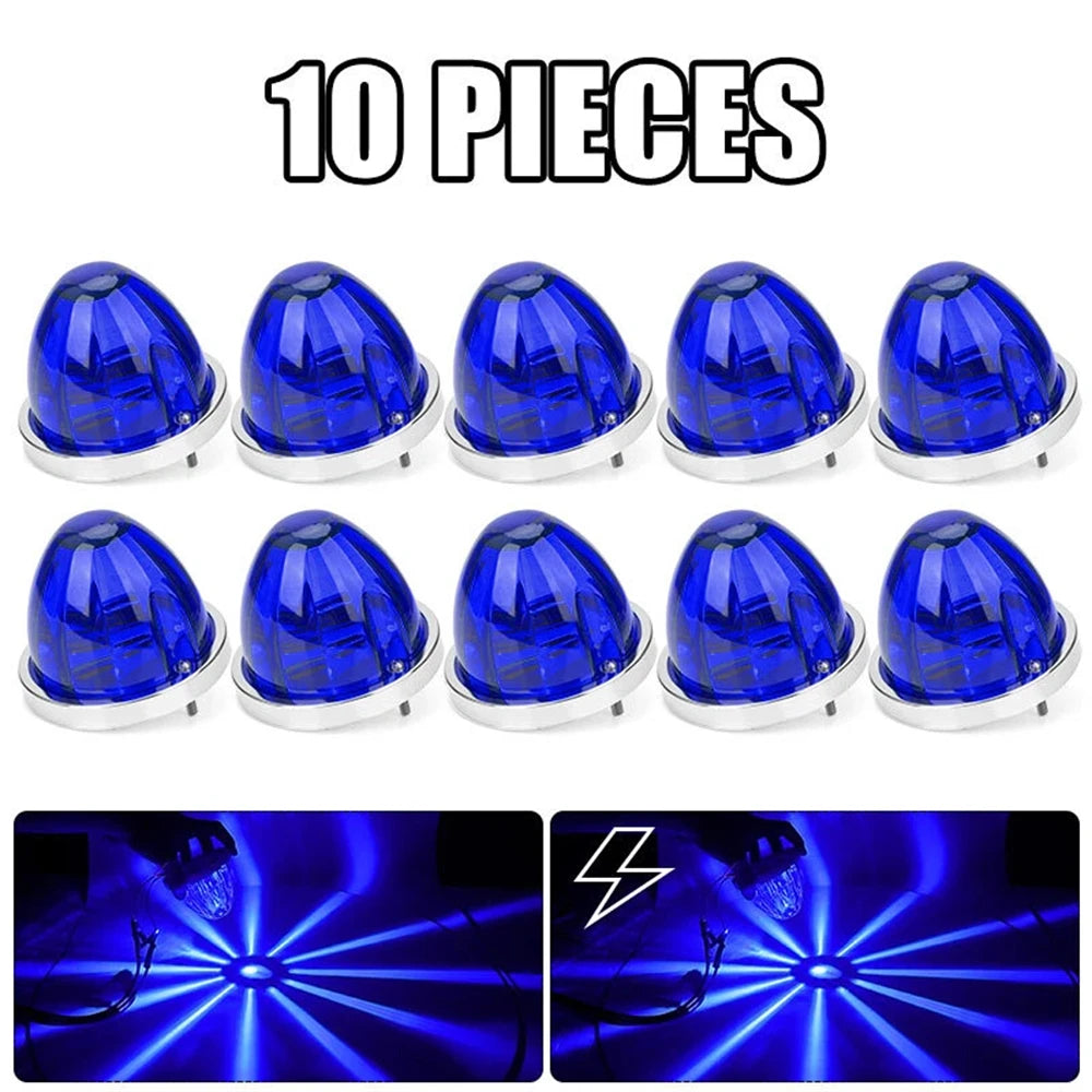 10PCS LED BIG Watermelon Lights Side Marker Clearance Truck Trailer Turn Signal Starburst Water Melon Lights for Semi Truck