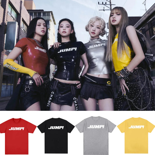 PINK JUMP T Shirt Summer Fashion Men/Women Harajuku Aesthetic Letter Print T-Shirt Unisex High Quality Casual Tees Shirts